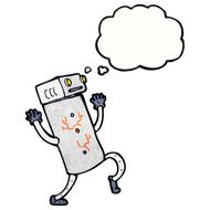 cartoon robot with thought bubble N176