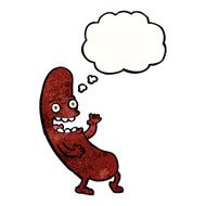 cartoon sausage with thought bubble N17