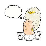 cartoon queen head with thought bubble N11