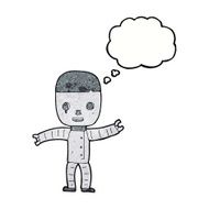 cartoon robot with thought bubble N178