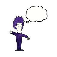 cartoon vampire man with thought bubble N118