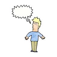 cartoon surprised man with thought bubble N143