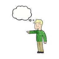 cartoon man pointing with thought bubble N195