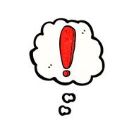 cartoon exclamation mark with thought bubble N3