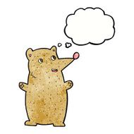 funny cartoon bear with thought bubble N45