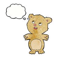 cartoon happy little teddy bear with thought bubble N7