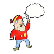 cartoon pirate with thought bubble N10