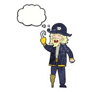cartoon pirate captain with thought bubble N9