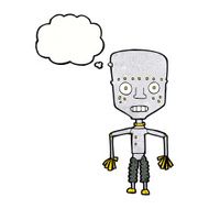 funny cartoon robot with thought bubble N48