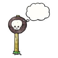cartoon sign post with thought bubble N7