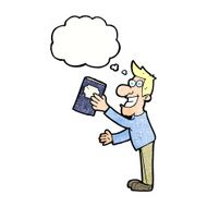 cartoon man with book thought bubble N10