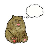 cartoon sad bear with thought bubble N3