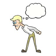 cartoon angry man with thought bubble N88