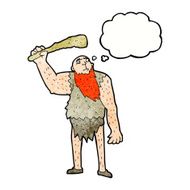 cartoon neanderthal with thought bubble N8