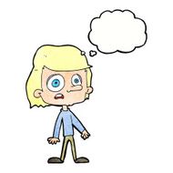 cartoon worried boy with thought bubble N31