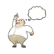 cartoon big fat boss with thought bubble N11