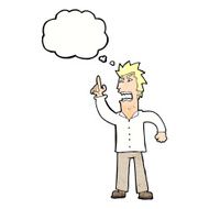 cartoon angry man making point with thought bubble N11
