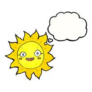 cartoon happy sun with thought bubble N13