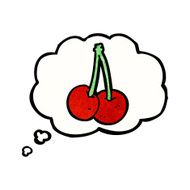 cartoon cherries with thought bubble N3