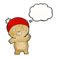 cute cartoon teddy bear with thought bubble N13