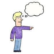 cartoon man pointing with thought bubble N197
