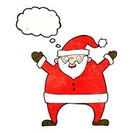 cartoon santa claus with thought bubble N199