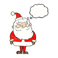 cartoon santa claus with thought bubble N200