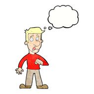 cartoon shocked man with thought bubble N109
