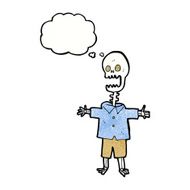 cartoon skeleton with thought bubble N7
