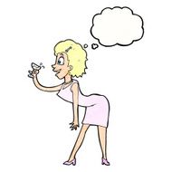 cartoon woman with drink thought bubble N9