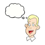 cartoon male face with thought bubble N21