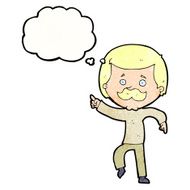 cartoon dancing dad with thought bubble N10