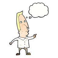 cartoon pointing man with thought bubble N87