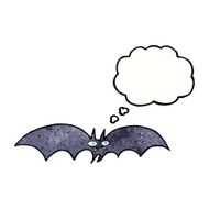 cartoon vampire bat with thought bubble N16
