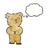 cartoon happy little bear with thought bubble N3