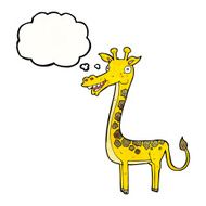cartoon giraffe with thought bubble N9