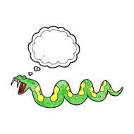 cartoon poisonous snake with thought bubble N7