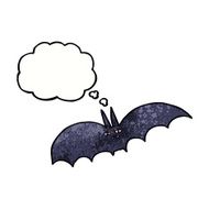 cartoon vampire bat with thought bubble N17