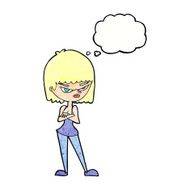 cartoon angry woman with thought bubble N21