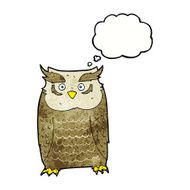 cartoon owl with thought bubble N66