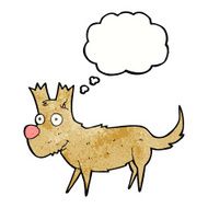 cartoon cute little dog with thought bubble N11