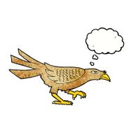 cartoon bird with thought bubble N268