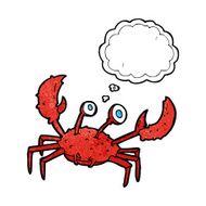 cartoon crab with thought bubble N11