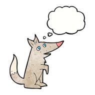 cartoon wolf cub with thought bubble N11