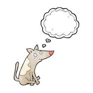 cartoon dog with thought bubble N15