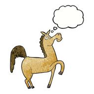 funny cartoon horse with thought bubble N10