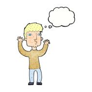 cartoon anxious man with thought bubble N11
