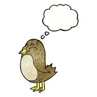 cartoon bird with thought bubble N269
