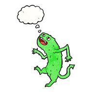 cartoon monster with thought bubble N50