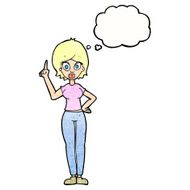 cartoon woman explaining her point with thought bubble N37